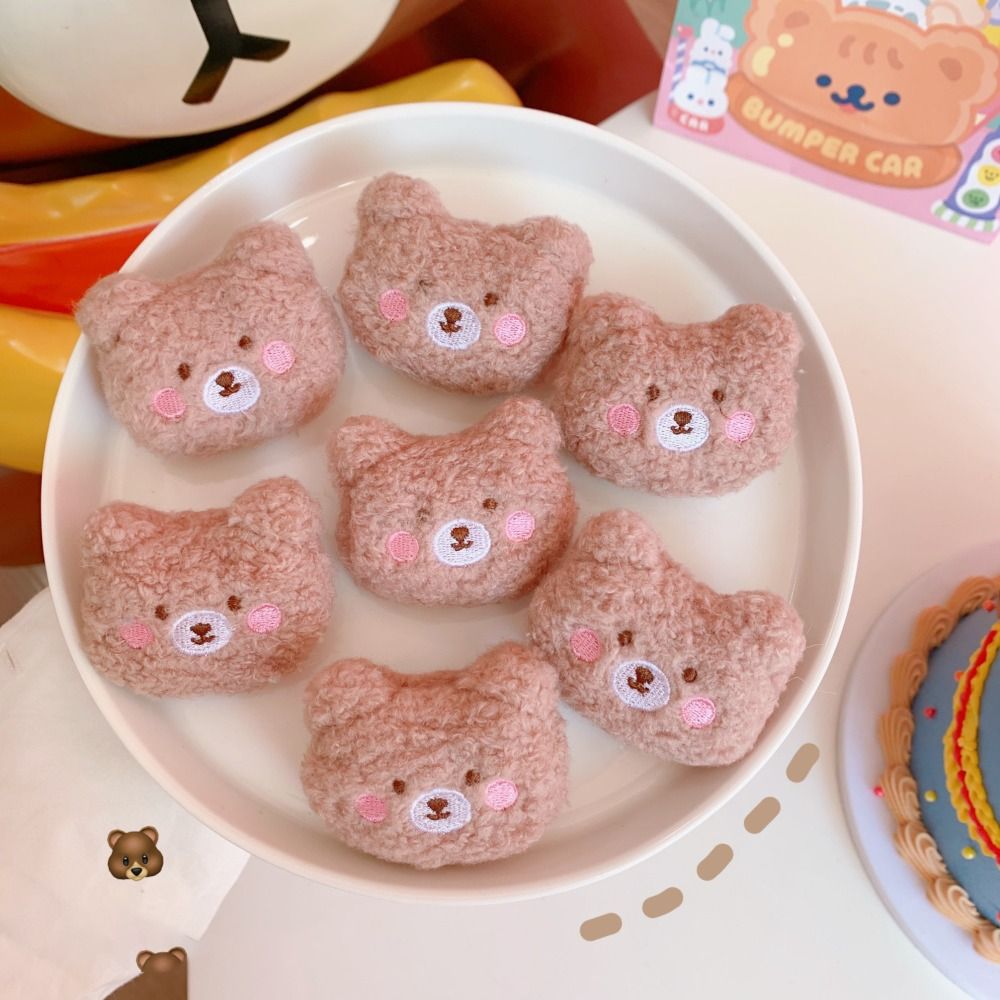 Lapel Pin Soft Plush Bear Brooch Cute Cartoon Animal Brooches Handmade Fashion Clothes Badge Girl
