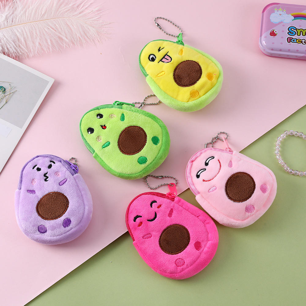 Cartoon Mini Fruit Coin Wallet Children'S Funny Cute Plush Schoolbag Hanger