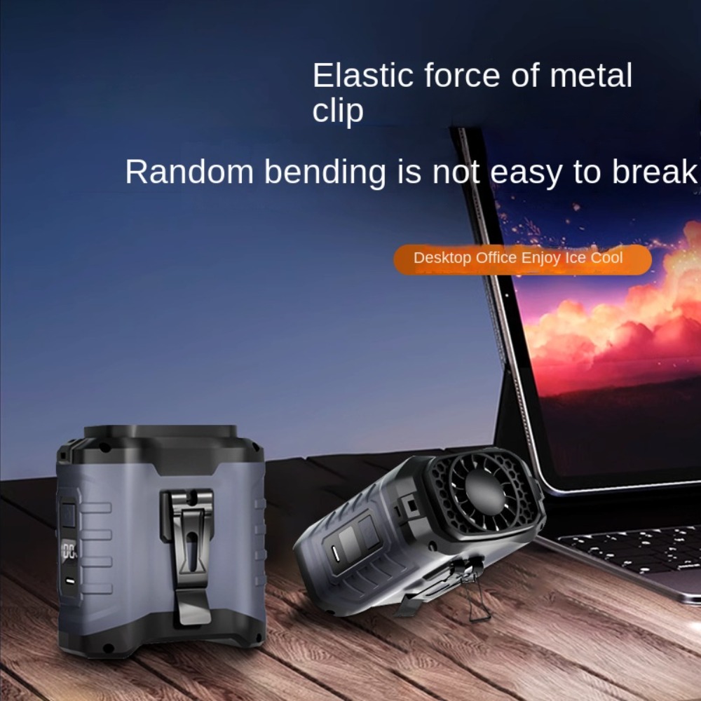 Portable 4000/8000mAh Waist Clip Fan Rechargeable Wearable Hanging Neck Fan Strong Wind Emergency Mobile Power Mini Electric Fan Summer