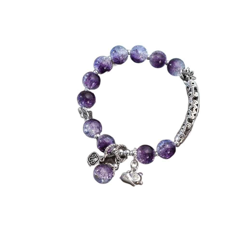 Fashionable Glass Beaded Bracelet Imitation Colour Mixture Burst Bead Bracelet Tribal Style Pendant Women Bracelet Lady