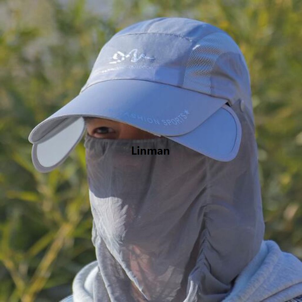 Linman New Retractable Brim Sun Hat Cycling Sun Protection Multifunctional SunProfesional block Cap 360 ° sun protection Breathable UPF 50+ Sunscreen Fishing Hat
