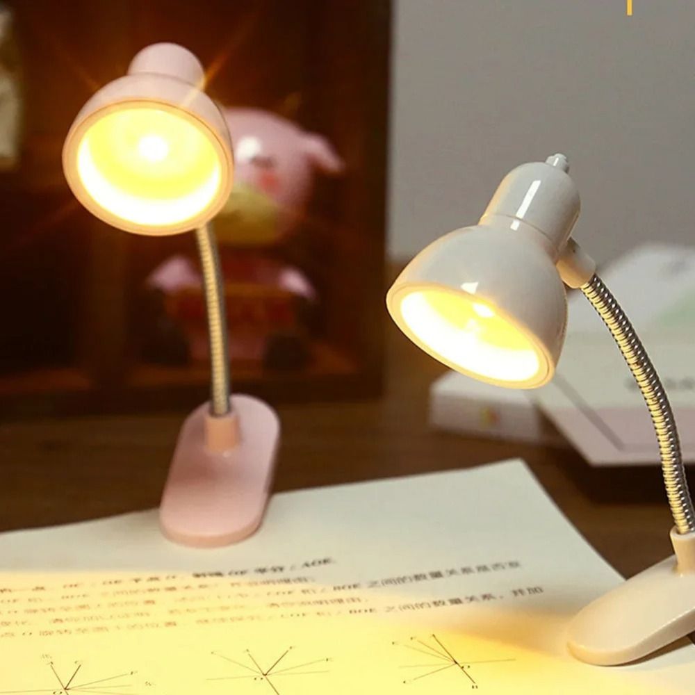 Cute Bookmark Mini Book Light Desk Decoration Writing Stand Notebook LED Clamp Bedside Table Lamp Night Lights Bedroom
