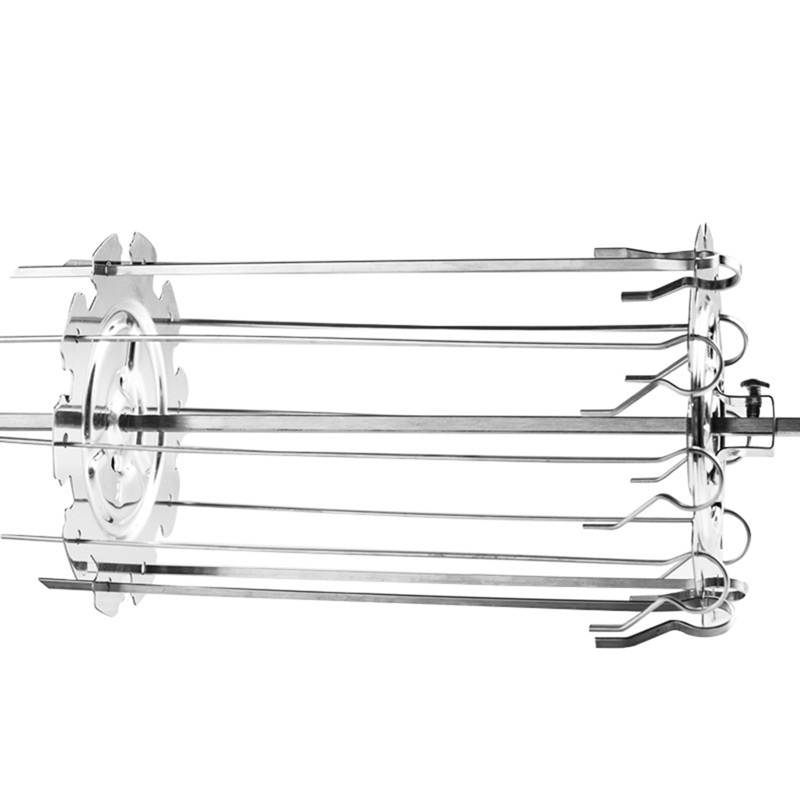 NAMUNY 304 Stainless Steel Rotating Grill Skewers BBQ Grill Cage Air Fryer Lamb Skewers Grill Electric Oven Accessories,25cm
