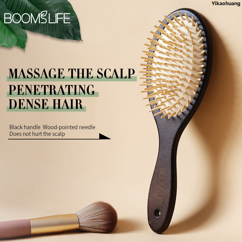 Personalized Wide Tooth Wood Combs for Massage Scalp Bamboo Brush Women Custom Styling Hair Comb Detangling HairBrush