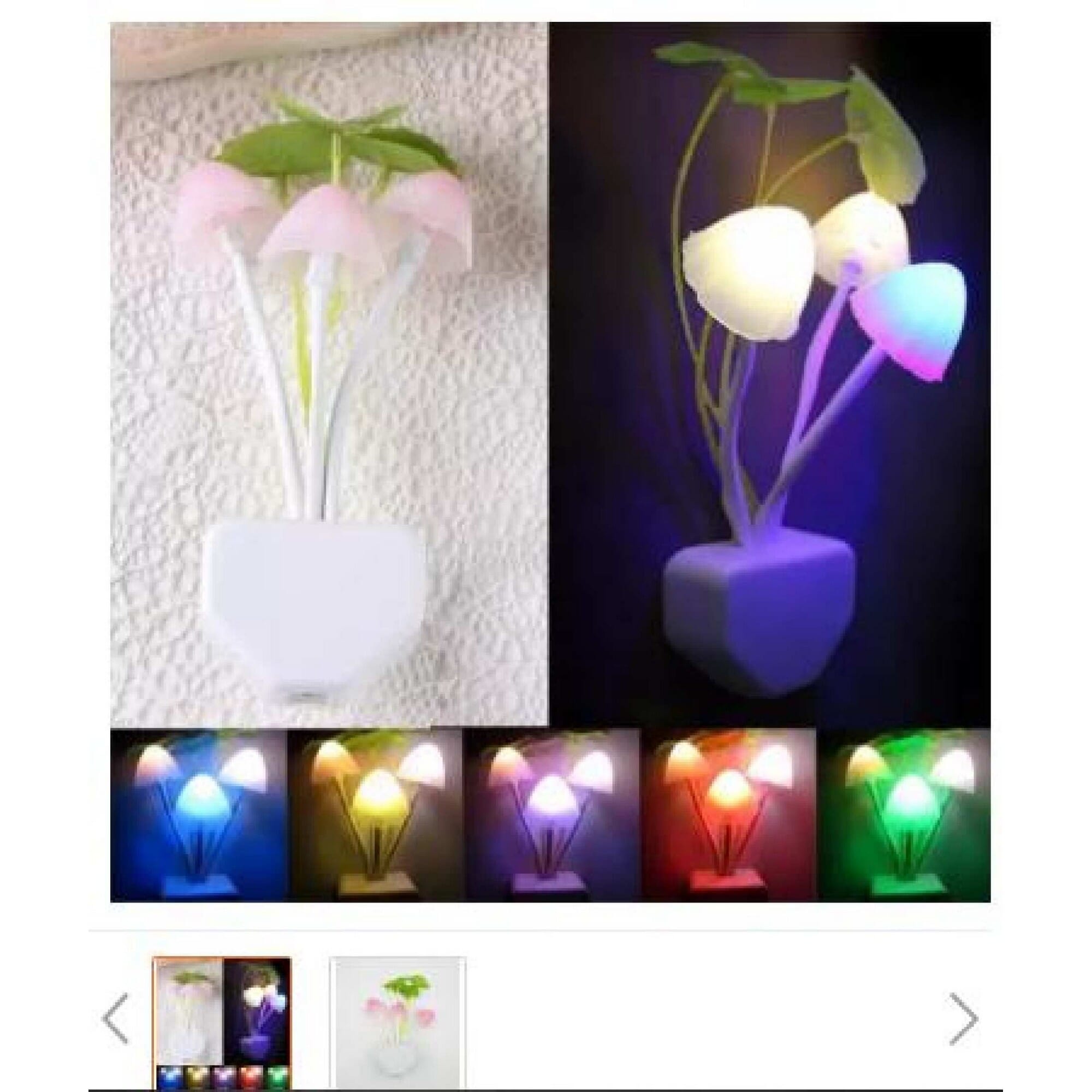 Romantic Colorful Changing Led Mushroom Night Light Wall Lamp Home Decor