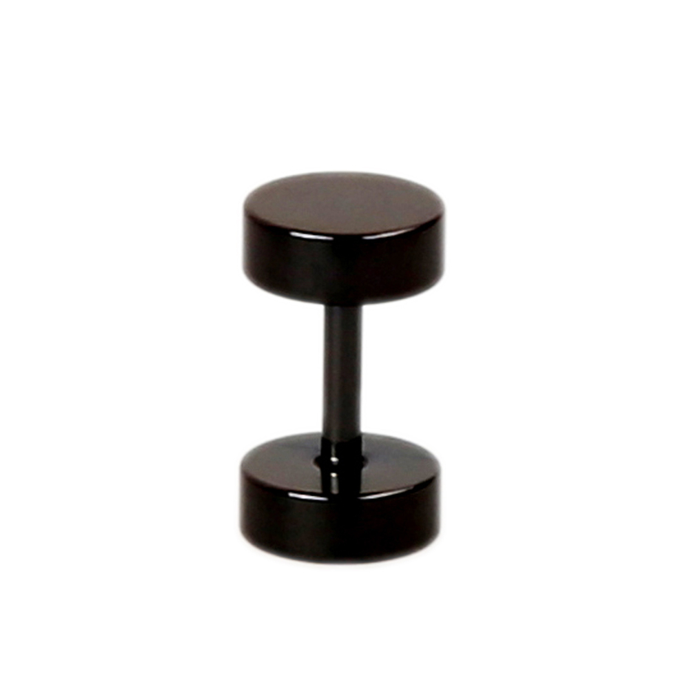 【Hongtai Store】1Pcs New Steel Black Gothic Barbell Earring Round Plain Stud Earring Jewelry 8 Styles Drop Shipping