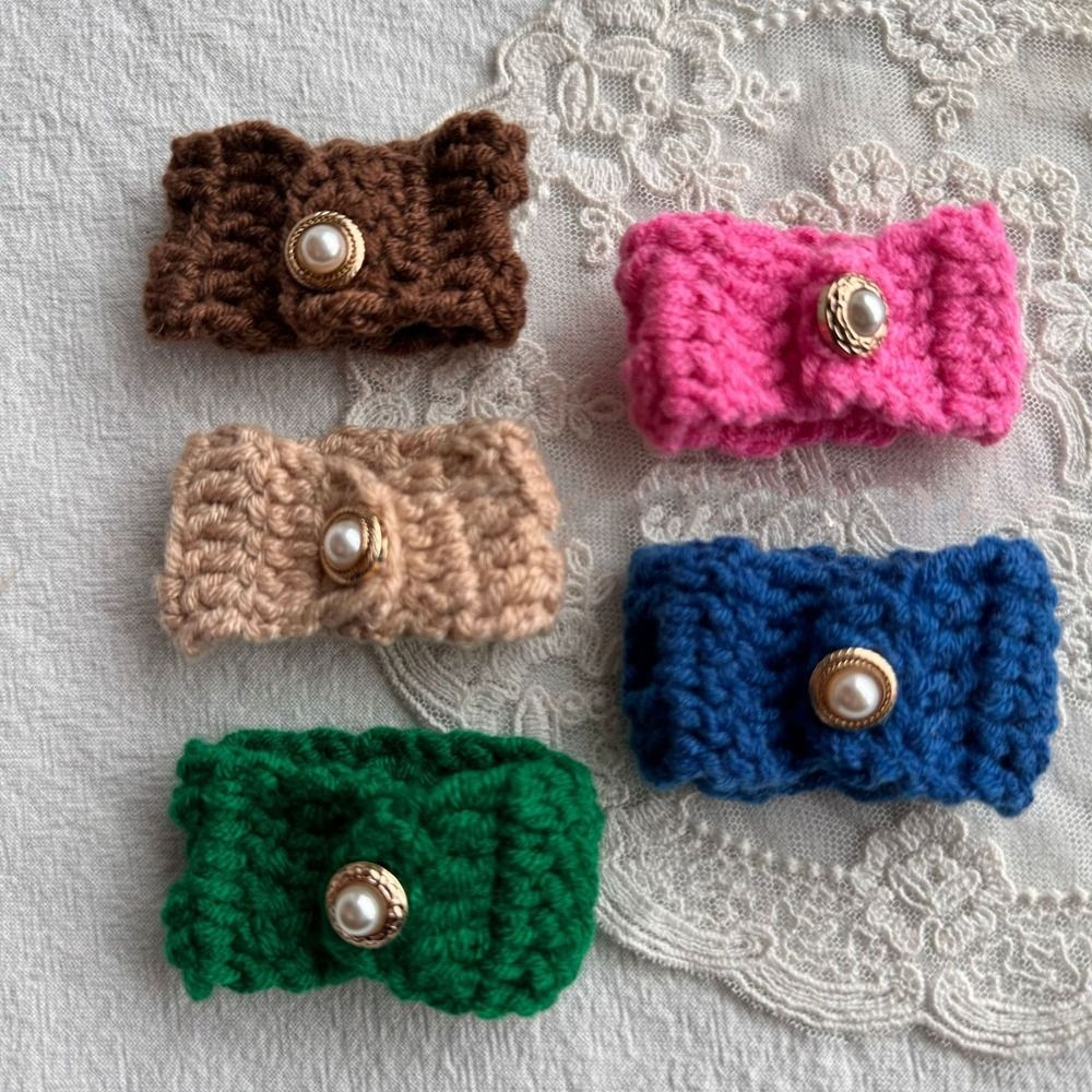 High Quality Fashion Woolen Plush Hat Cute Mini Knitted Scarf Candy Color Animal Doll Hat for 10cm Cotton Dolls