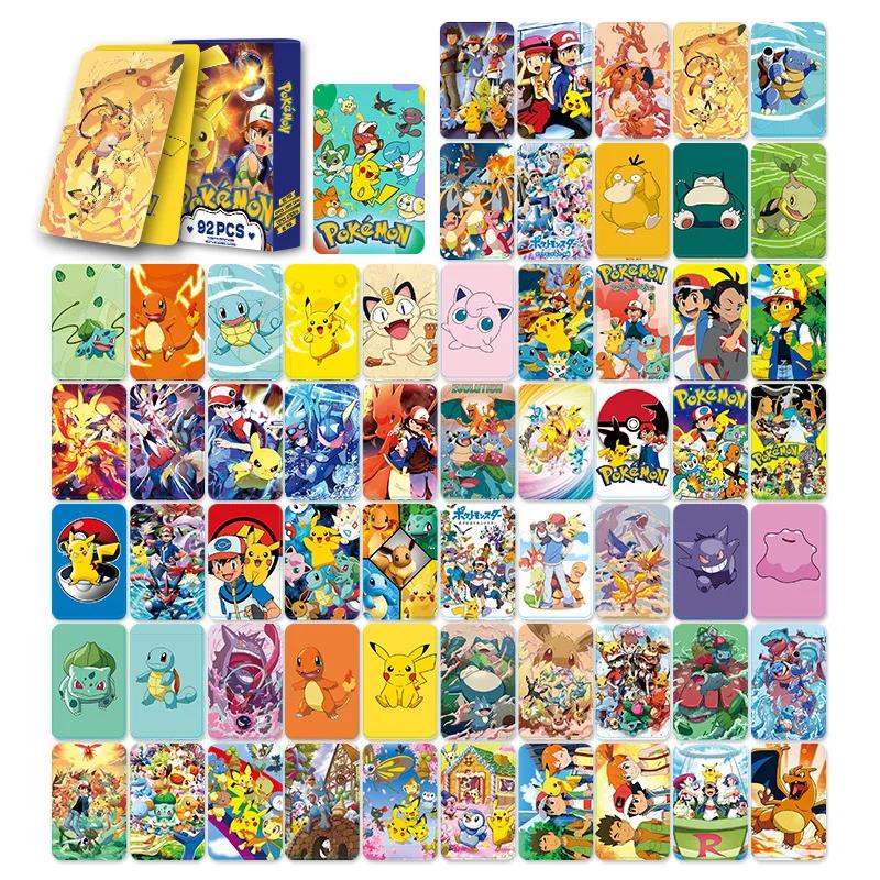 New style 92PCS Pokemon Pikachu Card Card LOMO NARUTO Sasuke Cards Anime Peripherals Greeting Card Bookmarks Double-sided Collection Deck