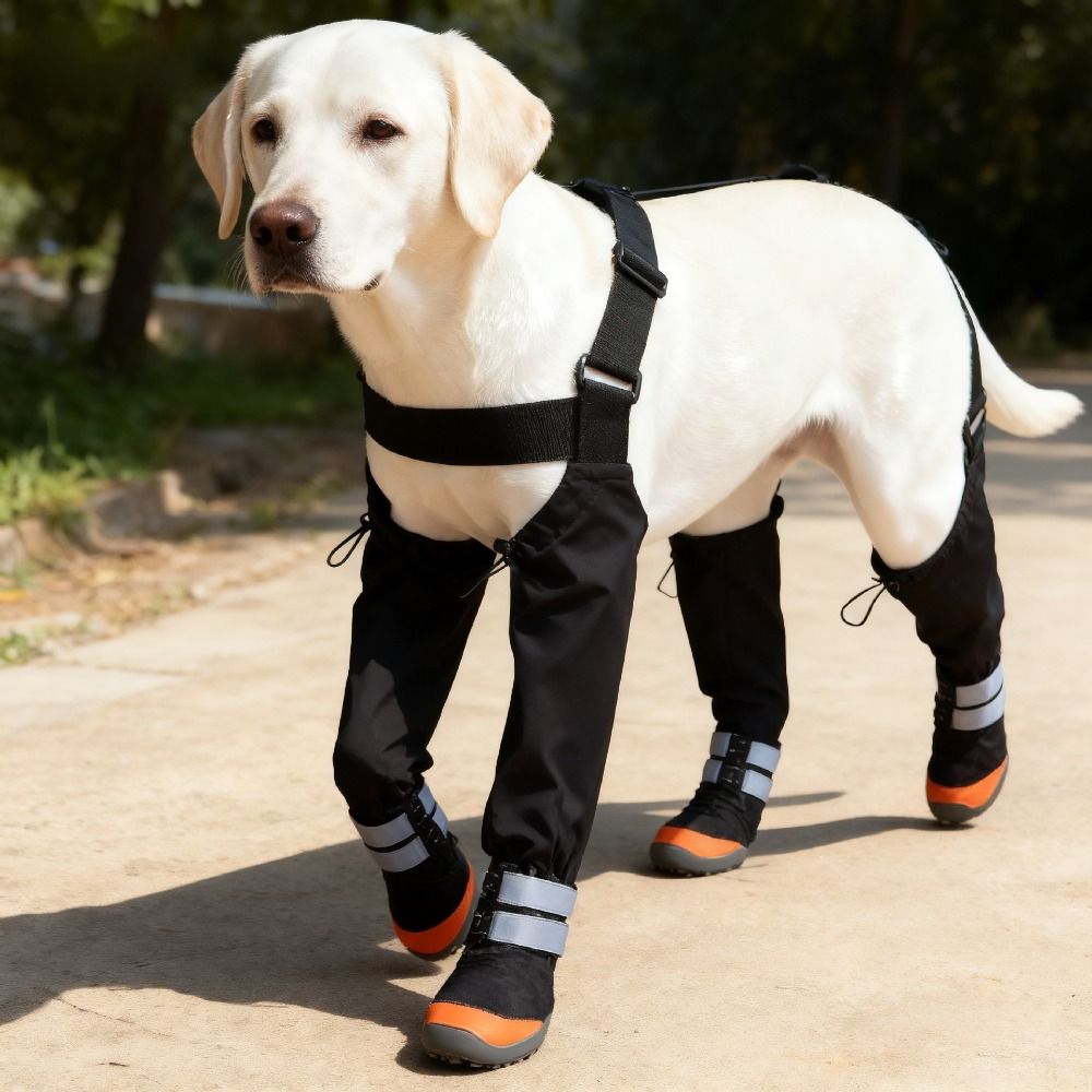 High-Quality Non-Slip Dog Suspender Boots Waterproof Wear-resistant Pet Rain Shoes Long Boots Hard-soled Dog Protective Footwear Rain