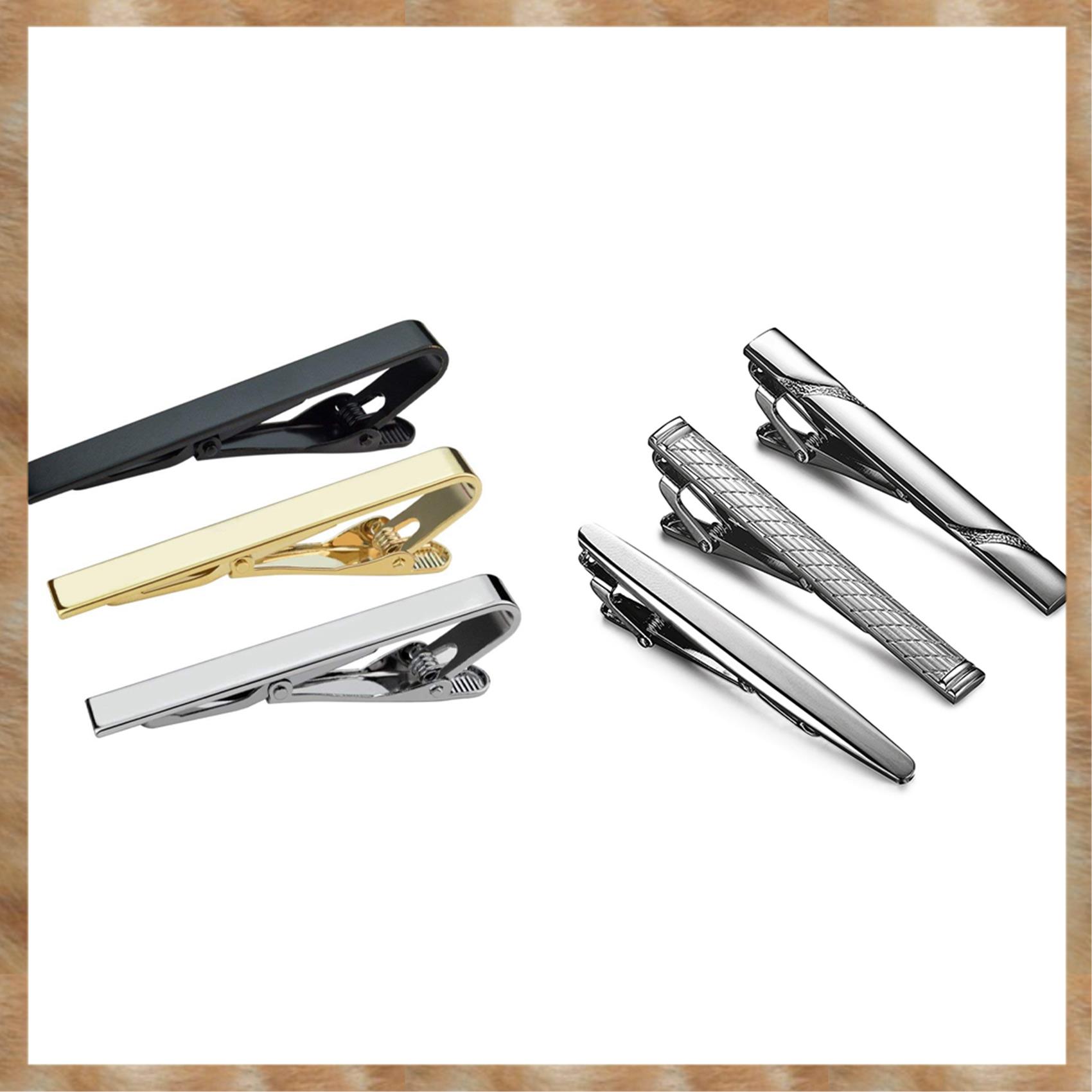 Kqueebee 6 Pcs Tie Clips for Men Tie Bar Clip Set for Regular Ties Necktie Wedding Business
