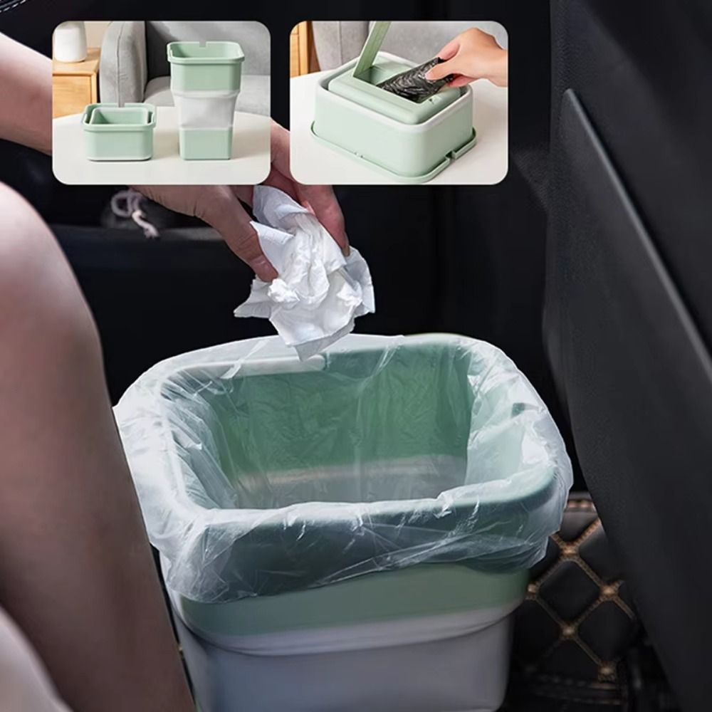 New Foldable Car Trash Can Portable Mini Trash Bin Retractable Camping Storage Bucket