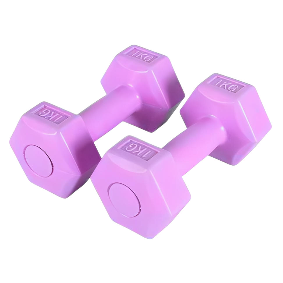 Strauss Unisex PVC Dumbbells Weight For Men & Women | Ideal For Home Workout And Gym Exercises (Multicolor) ( 1 Kg Pair) | Dumbbell