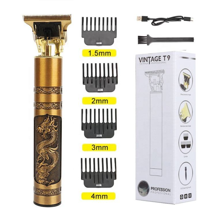 Vintage T-9 Hair Trimmer for Men | Professional Beard & Hair Trimmer Machine, Zero Cutting T9 Trimmer | Cordless Rechargeable Style Trimmer with Removable Battery, Plastic Body Hair Cutting Machine for Home & Salon