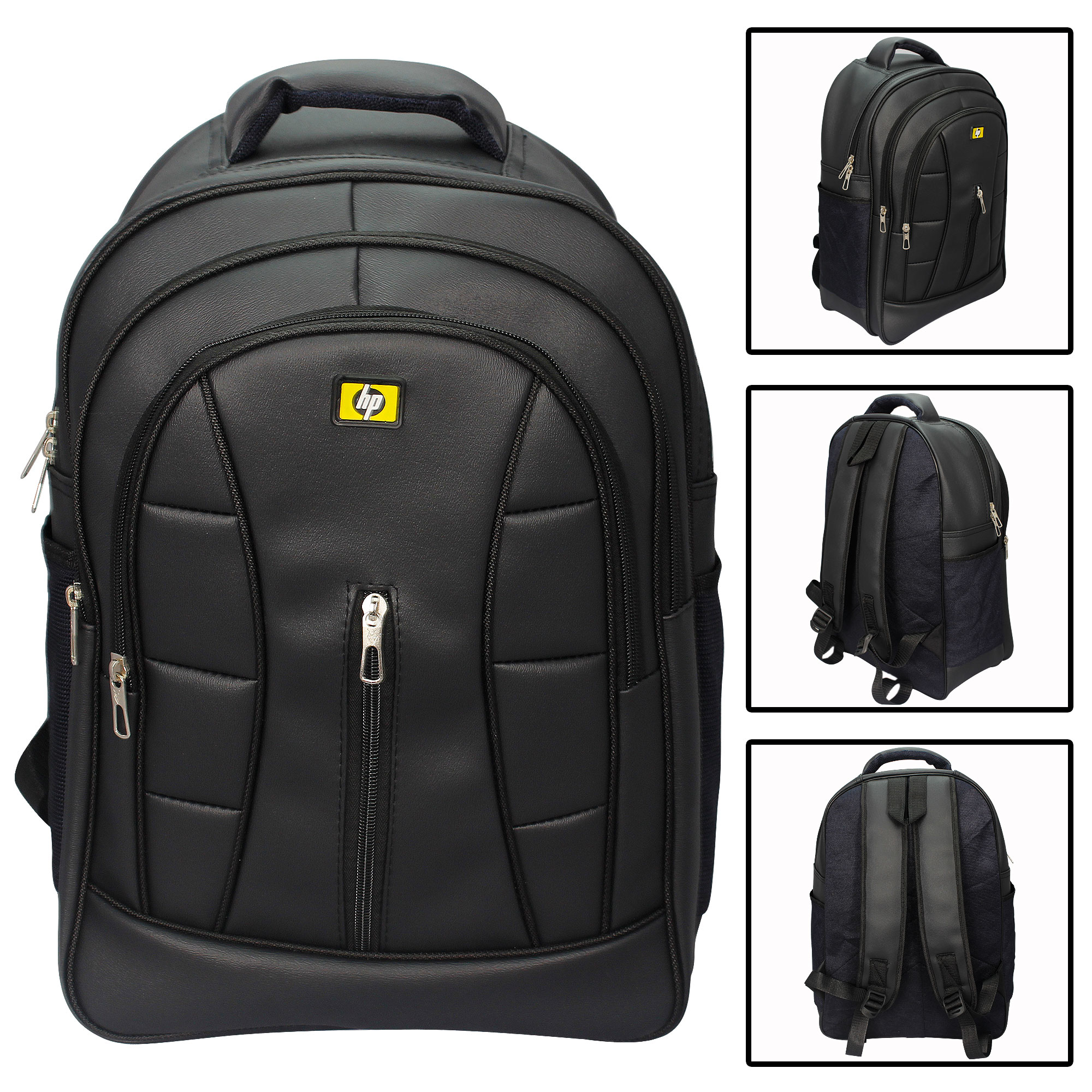 School Bag For Students PU Leater Cool Black Color Multipurpose Backpack For Boys Girls, Backpack