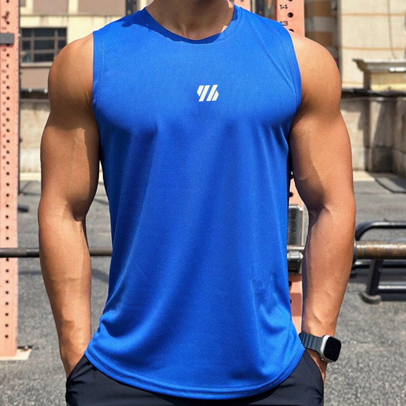 Breathable Outdoor Sleeveless Vest Fast Dry Summer Fitness Stretch Vest Men's Sports Sleeveless Slim Sport Basic Running