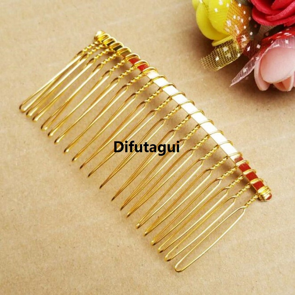 Difutagui Bridal base comb jewelry wedding for hairpin claw hair comb metal Hot Selling DIY teeth 10 pieces 20 make found handmade hair accessories