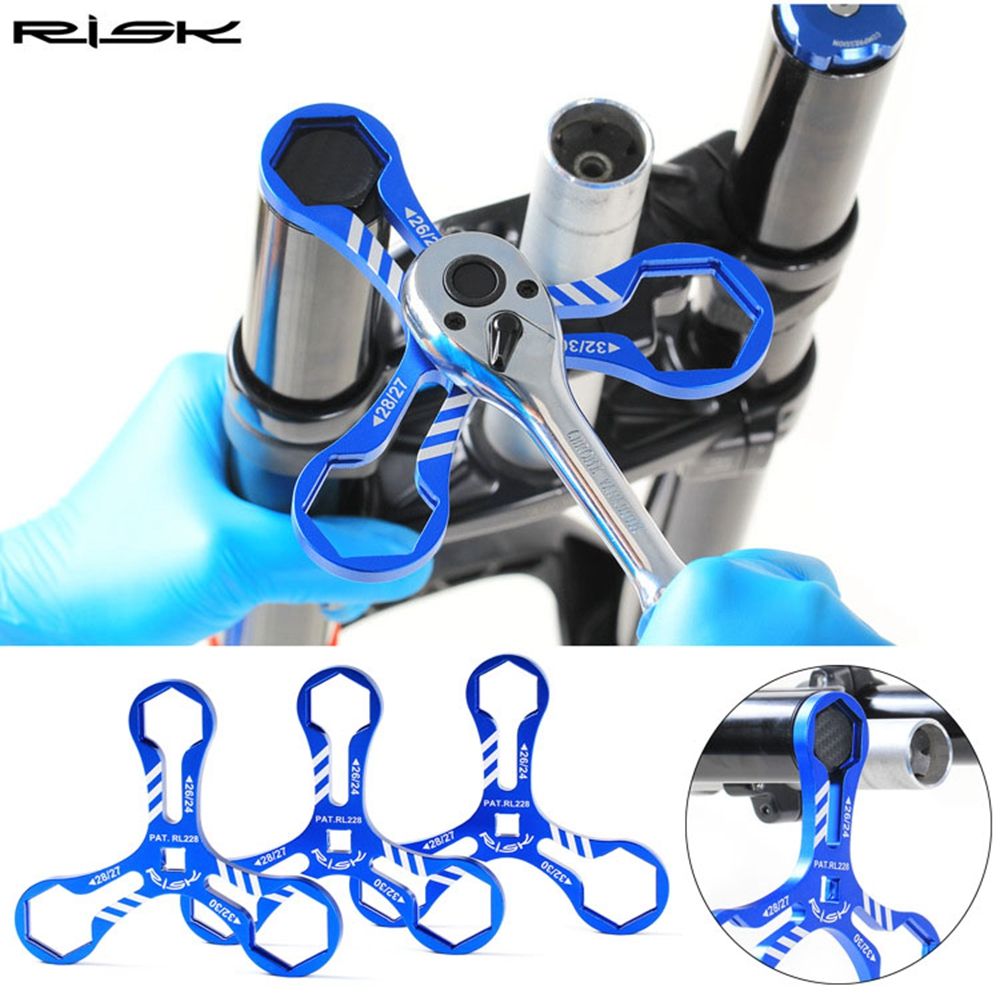 Blue MTB Bicycle Accessories Shock Absorber Repair Tool Bike Front Fork 8T 12T Wrench