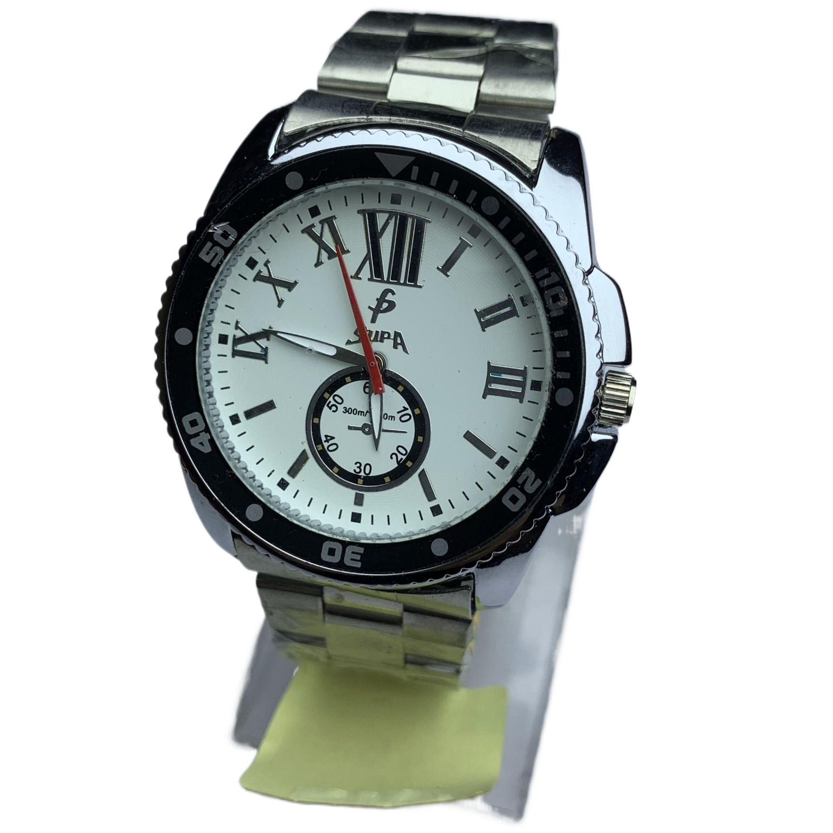 Attractive Design Round Black 1,2,34 Numbering Dial Stainless Steel Silver Chain Waterproof Best Quality Fashionable Wrist Watch For Men