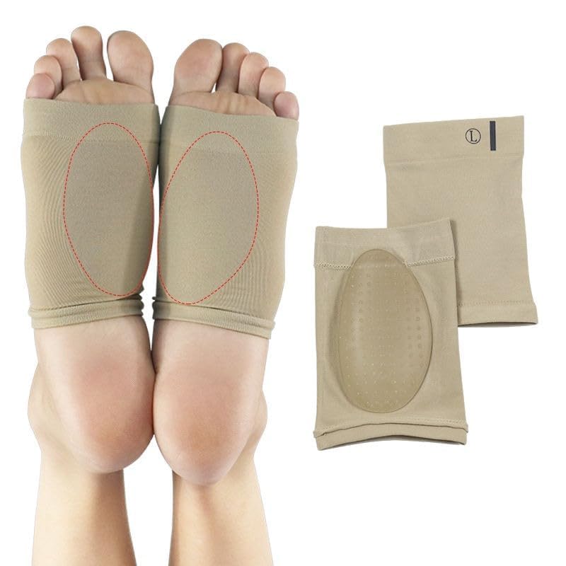 Flat Foot Arch Support for Men & Women | Medial Arch Support for Flat Feet Correction Sleeve with Cushion Free Size - 1Pair