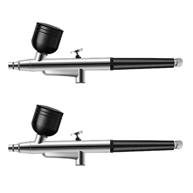 fasdaga 2X Portable Single Action Airbrush 0.3mm Nozzles Airbrush Pen for Model Cake Nail Car Painting Beauty Inkjet-Black