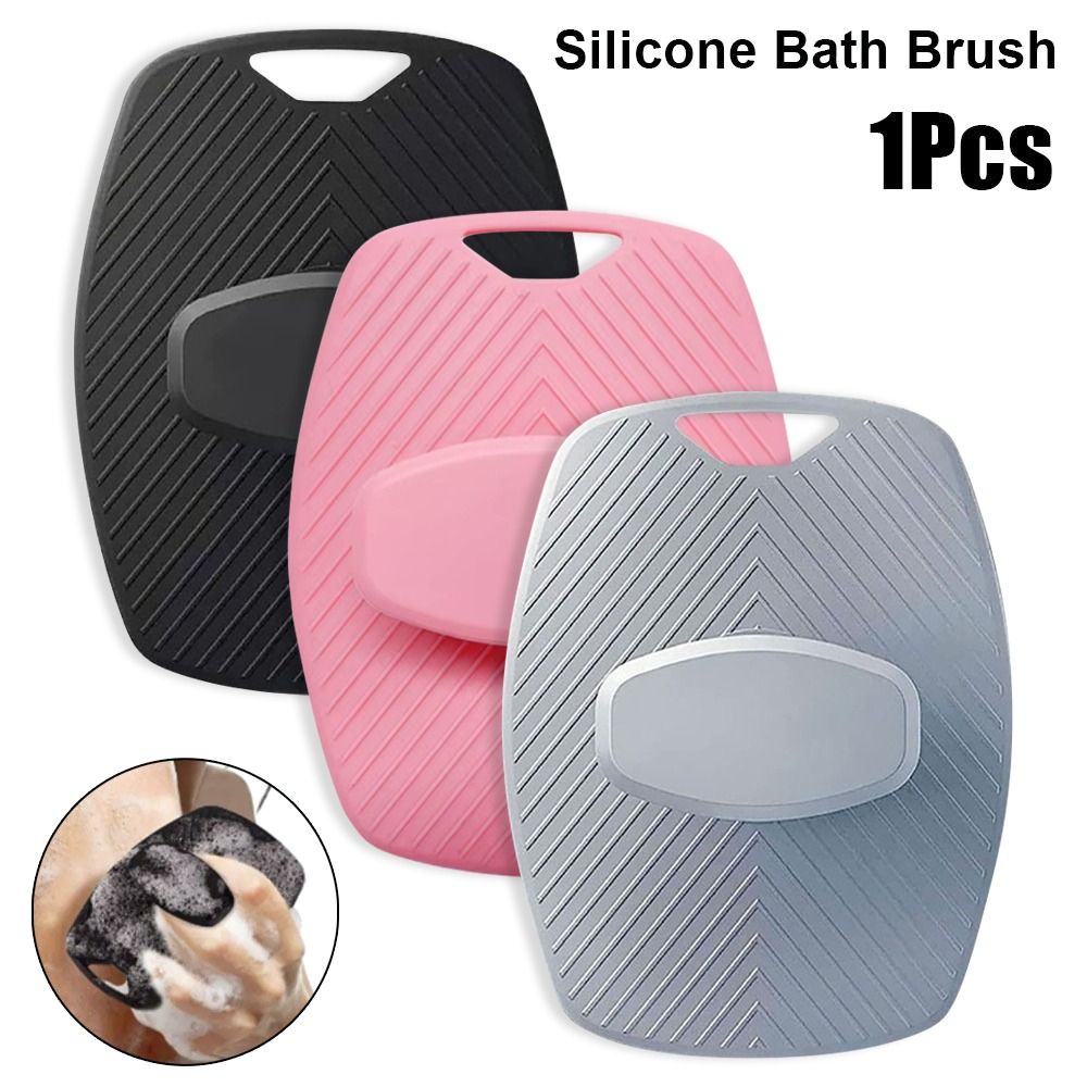 1Pcs New Gentle Silicone Exfoliating Brush Soft Black Grey Massage Bath Brush Body Cleansing Scrubber Shower