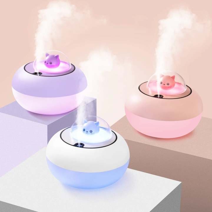 Cute Pet Mini Air Humidifier USB Diffuser Colorful Night Light Atomizer Home Bedroom Mute Small Fog Maker Desktop Gift