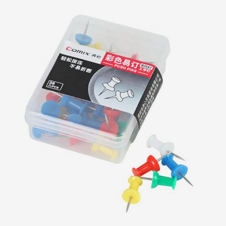 Comix Push Pins, Multi Colors, Steel Point by mitrata