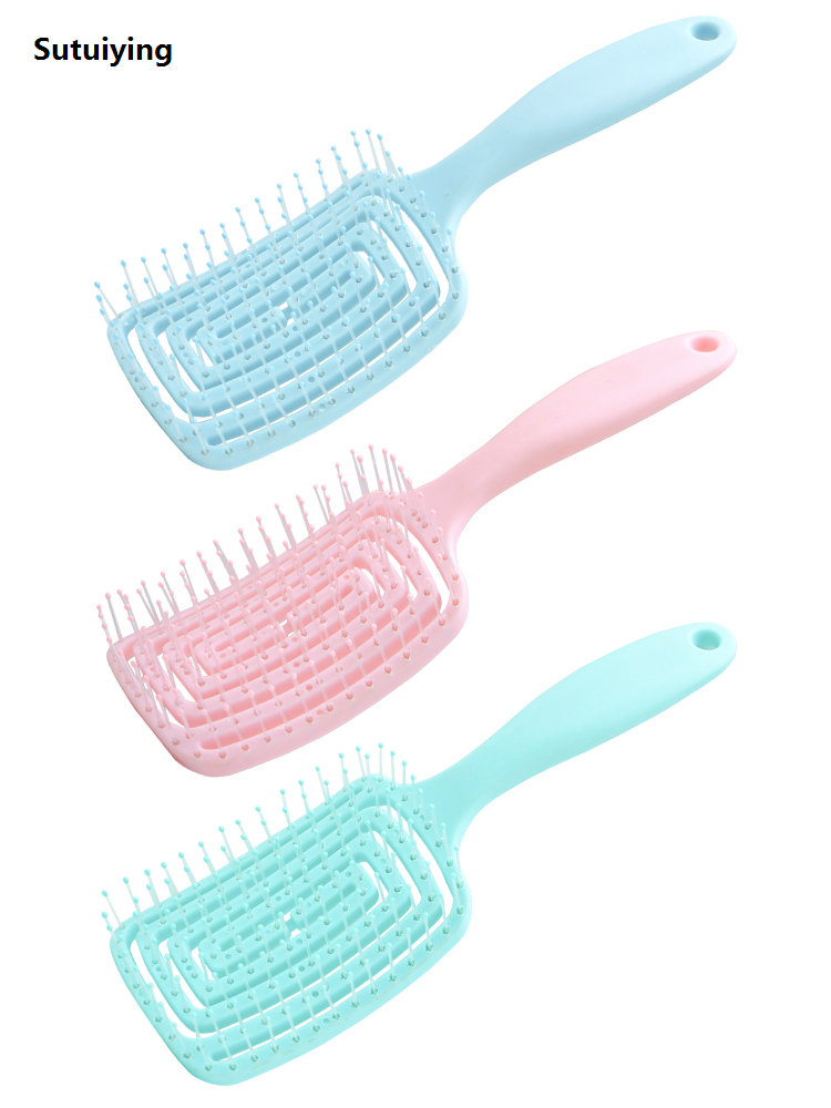 Sutuiying Hairbrush Hollow Out Hair Brush Scalp Massage Combs Hair Styling 2025 New Detangler Fast Blow Drying Detangling Tool Wet Dry Curly Hair