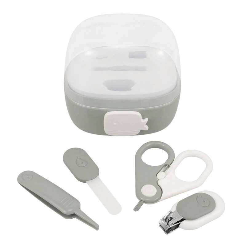 4 Pcs Baby Grooming Kit Newborn Clippers Scissors Toddler Nail File Electric Safety Design Sturdy Materials