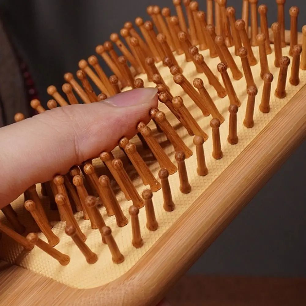 Bamboo Comb Acupoint Meridian Brush Air Cushion Massager Comb Massage Brush Head Air Bag Unclogger