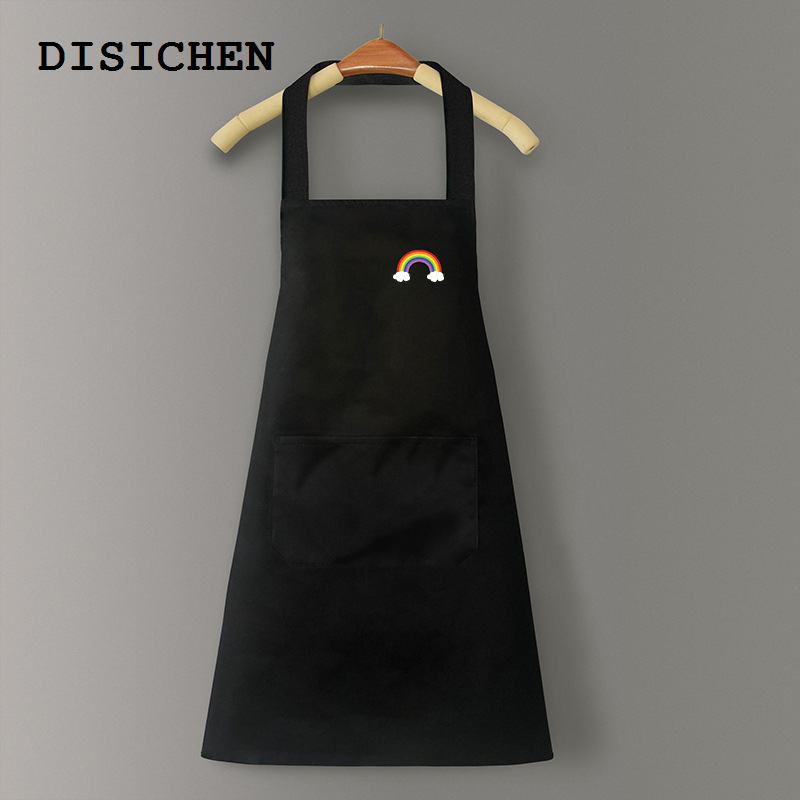 DISICHEN Sales promotion Lovely Cartoon Korean Style Rainbow Cactus Apron, Waterproof and Oil-resistant, Logo Printable, Ideal for Kitchen, Home Use