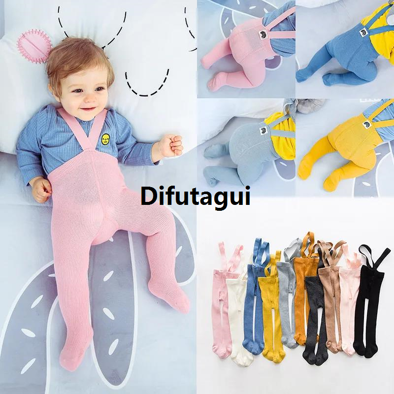 Difutagui Baby Breathable Suspender Pantyhose Spring Autumn Baby Girls Boys Luxury Cute Solid Color High Waist Bandage Kids Overall Leggings