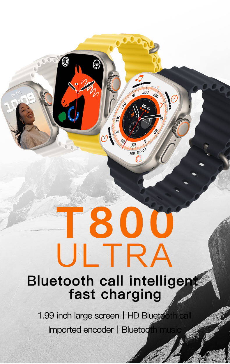 T800 Bluetooth smartwatch Wireless charging Sports Watch AI language Wake Up Smart Phone Watch