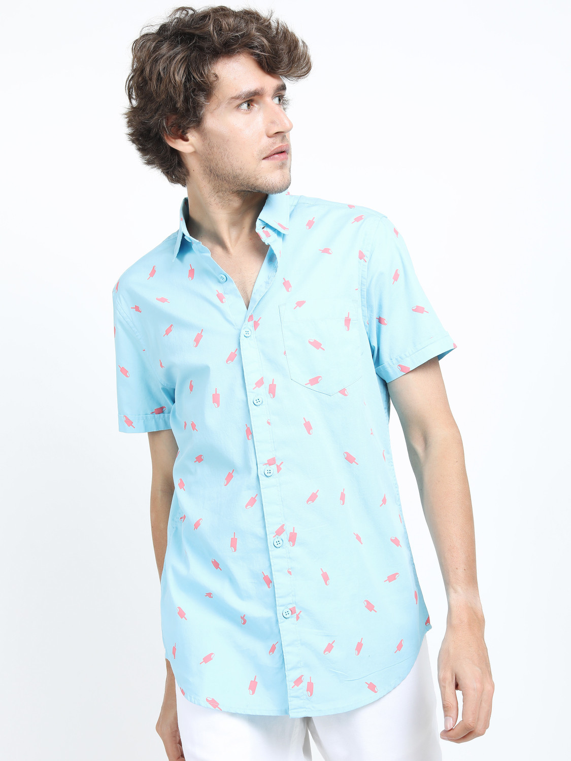 Fabdale Pure Cotton Printed Casual Shirt for Men | Everyday Comfort & Style (HIGH-001)