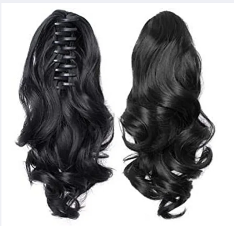 2 In 1 Curly Claw Clip On Ponytail Synthetic Hair Extensions (Natural Black , Small) (Authentic Product) 1 pcs