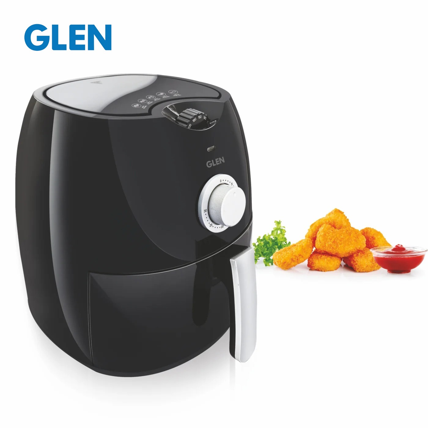 Glen Electric Air Fryer 3.2 Litres, 1350w Rapid Air Technology, Black (3043) , Air fryer , 1 Year Warranty