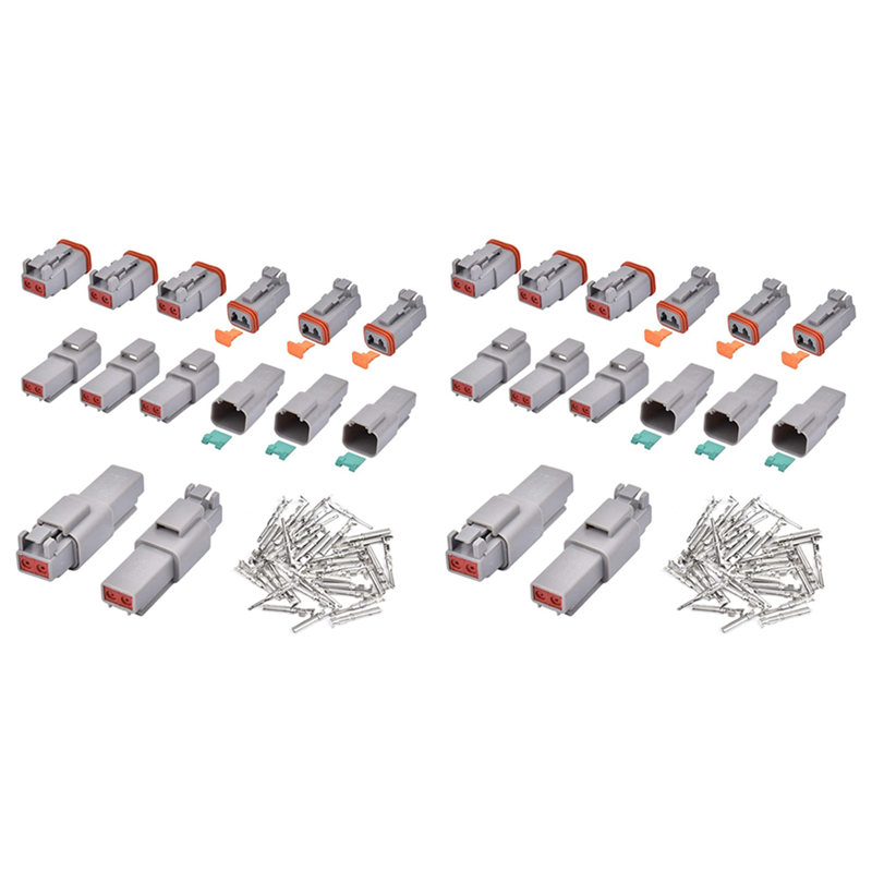 FORIDE Electrical Wire Connector Plug 16 Sets 2 Pin 16-20AWG Waterproof Sealed Auto Gray Male And Female Terminal Connectors