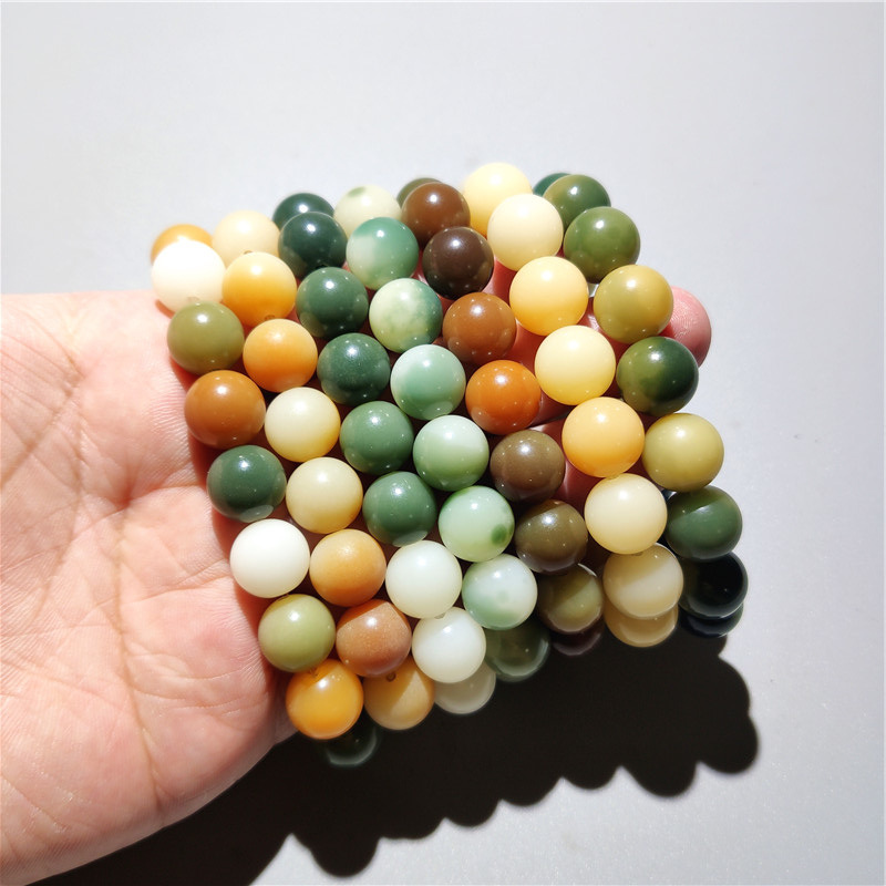 【Cheap】Gradual Change Around the Fingers Soft White Jade Bodhi Root Bracelet Female Literature Play Bodhi Beads Hand-held Green Yin Leather Men's Plate Play Bracelet