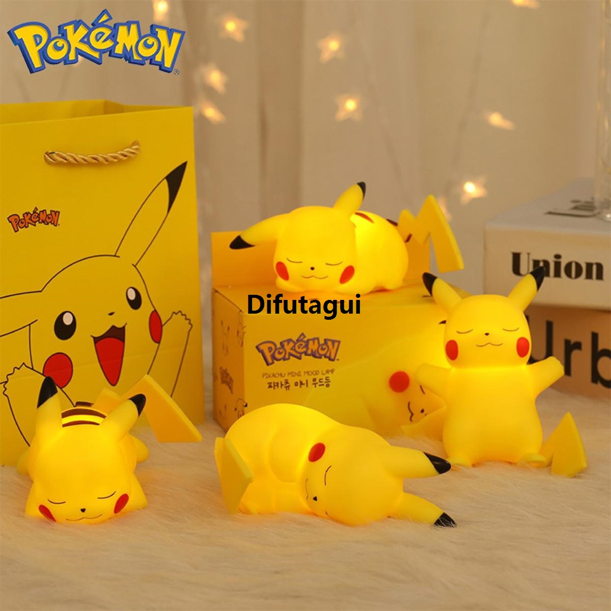 Difutagui New specials Pokemon Pikachu Night Light TAKARA TOMY Cute Anime Soft Light Original Bedroom Bedside LED Lights Room Decoration Children Toy Xmas Gift