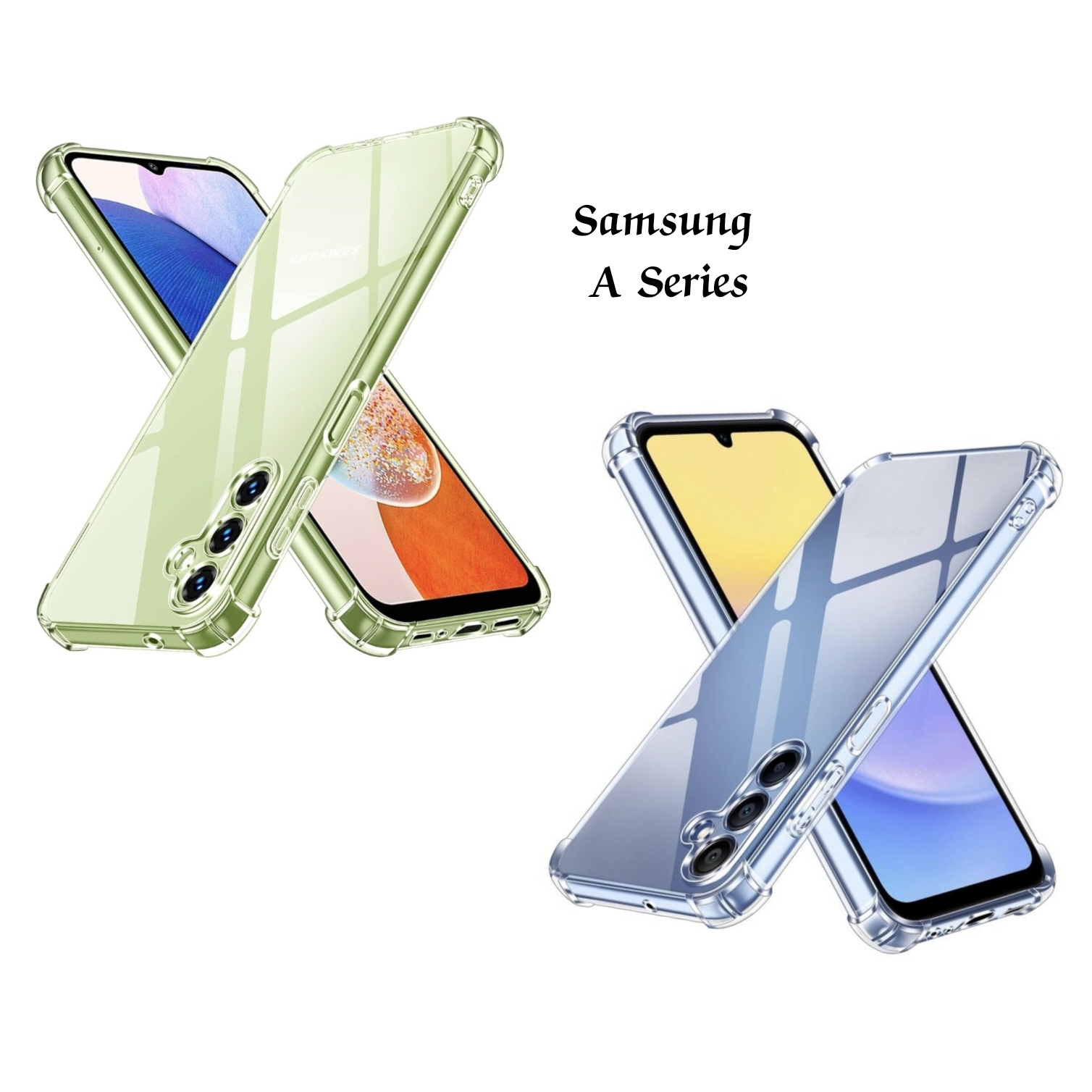 Samsung A14 A15 A24 A25 A34 A54 A05s / M14 4G Cover (All Different Size) Shockproof Clear Transparent Soft Cover Case