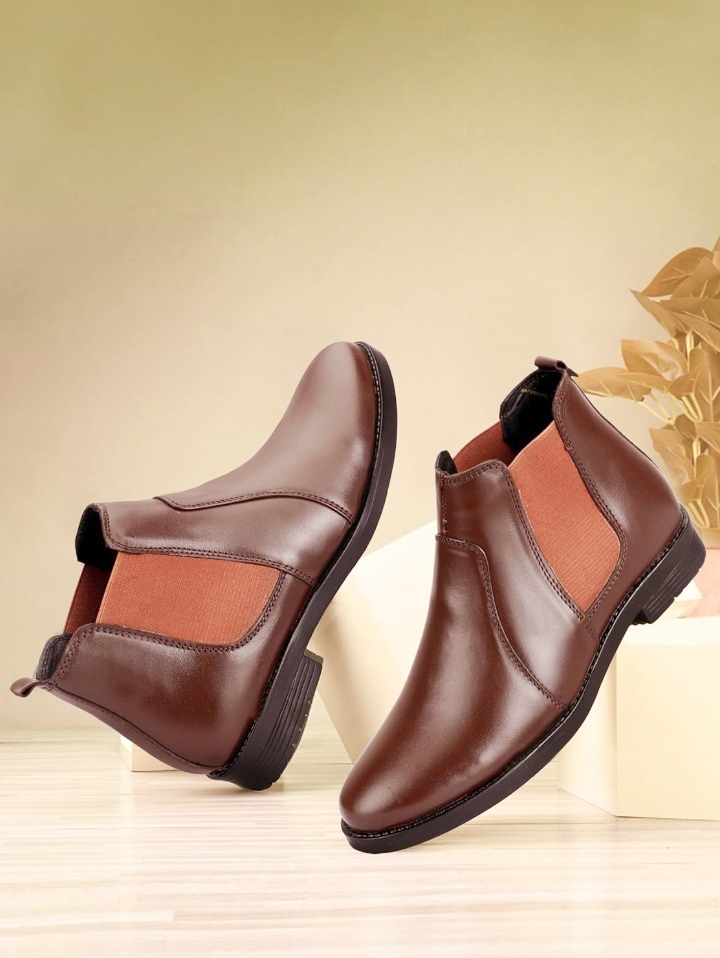 Black Leather Ankle Boots For Men