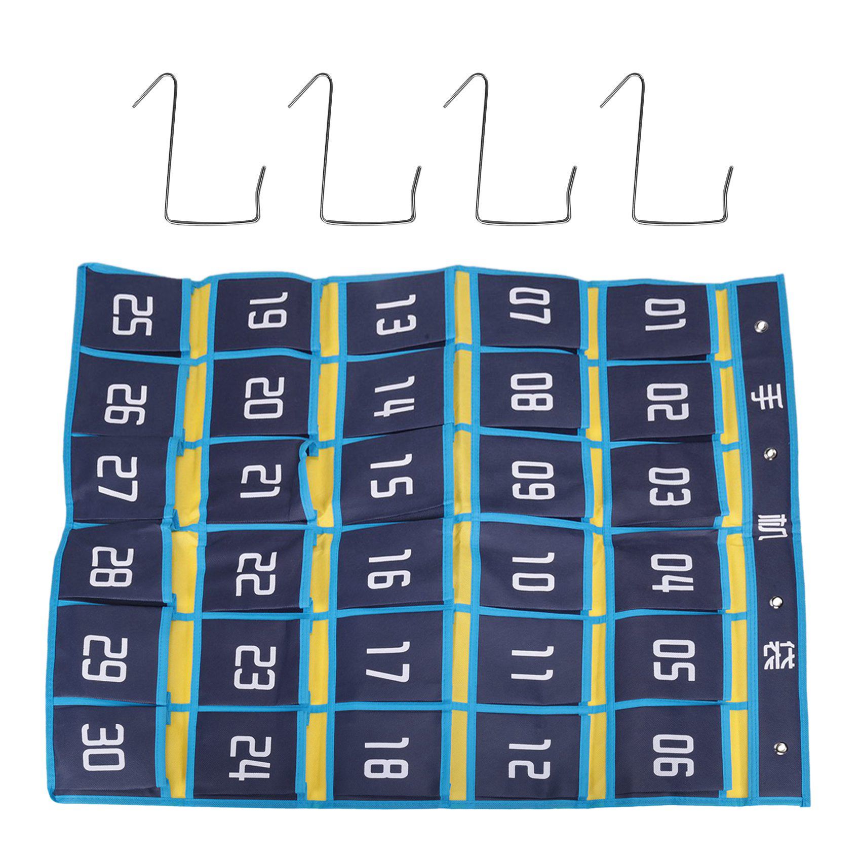 OUMERY 3X 30 Numbered Pockets Chart Cell Phone Hanging Organizer Hanging Storage Bag for Classroom Calculator Phone Holders