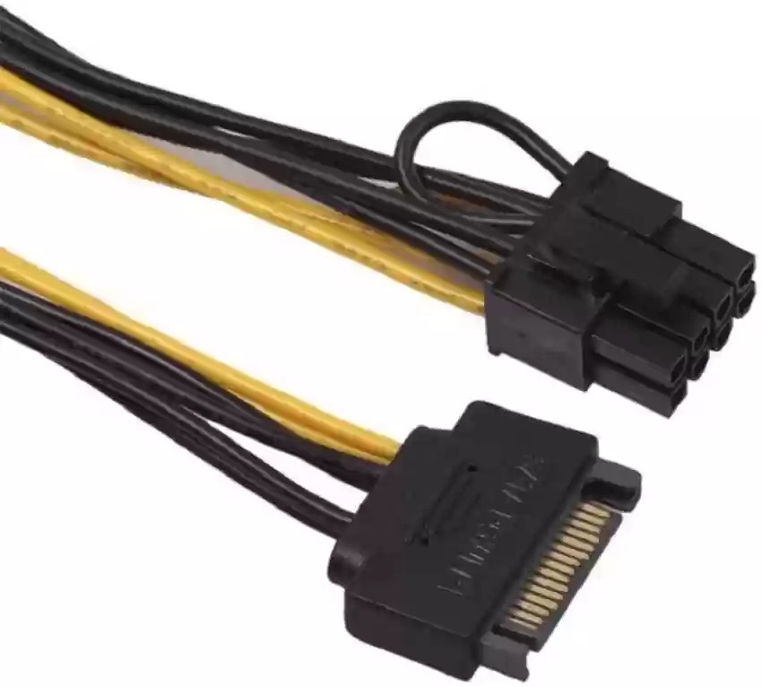15Pin Sata Male to 8Pin(6+2) Pci-E Power Supply Cable 15-Pin to 8 Pin Cable (Compatible with Graphic Card, Multicolor, One Cable) 20 CM LONG