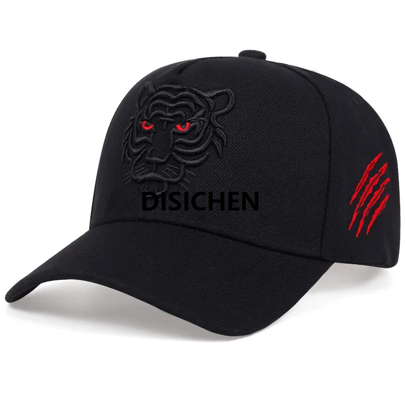DISICHEN New Cotton Black Tiger Embroidery Baseball Cap Men Women Hip Hop Hat Leisure Trucker Caps Uniis Snapback Hats Gorras Affordable
