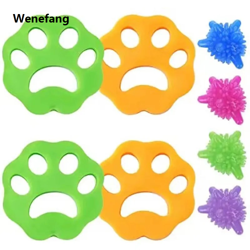 Wenefang transparent bag 2/6Pcs Pet Hair Remover for Laundry, Reusable Dog Hair Remover Laundry Sponge, Pet Dryer Sponge Balls for Clothes/Bedding