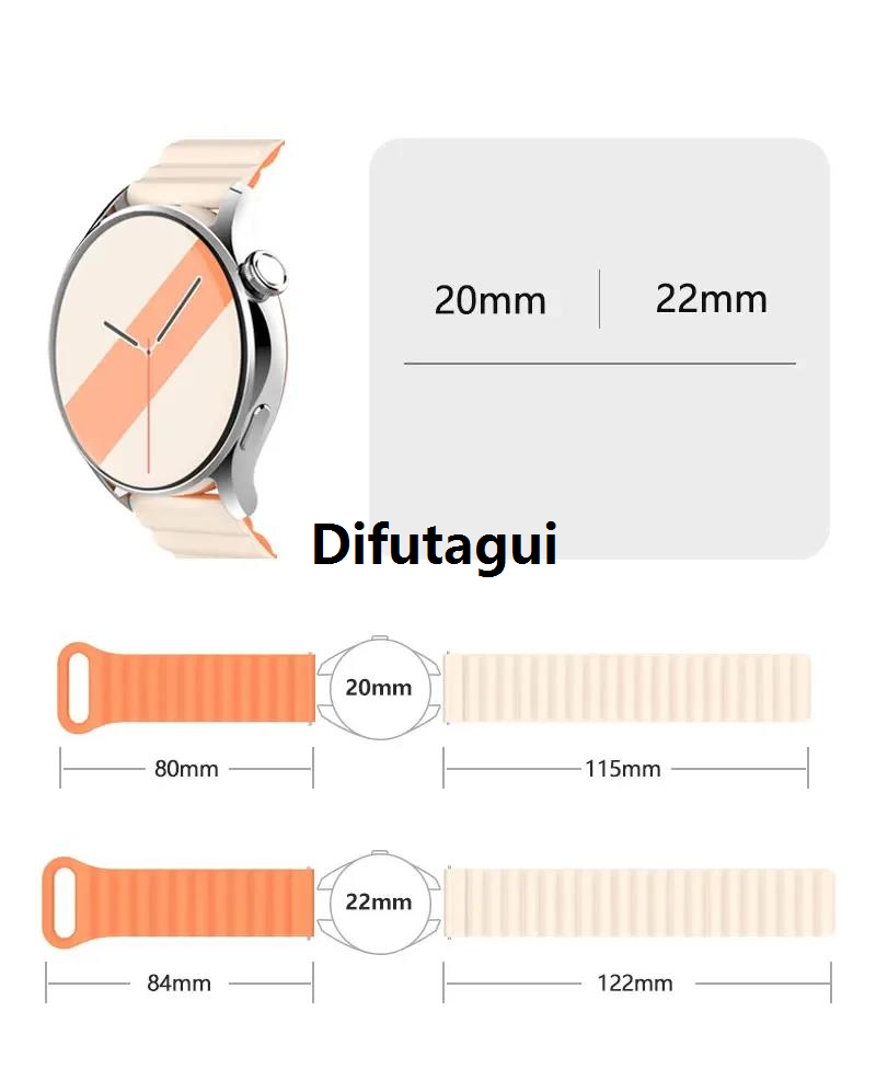 Difutagui New goods tideStrap 2-3-4 22mm activeo/4/CL6/5 pr magnetic ring for Samsung New style Galaxy Watch 7/assic/ 20mm strap silicone chain bracelet Huawei GT