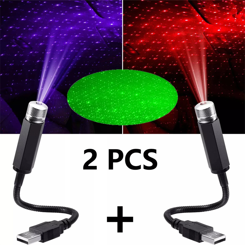 2PCS Mini LED Car Roof Star Night Light Projector Atmosphere Galaxy Light USB Decoration Bles Online DZ-30D-01
