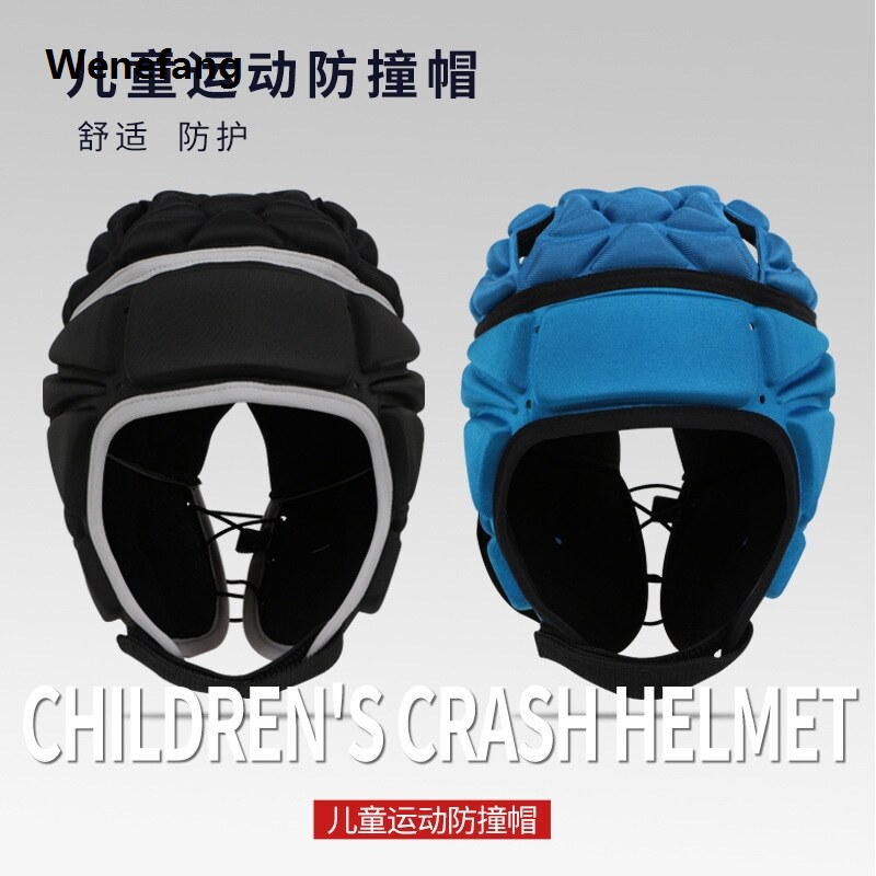 Wenefang ♚ Children's skating helmet adjustable anti-collision breathable football goalkeeper head cap soft protective gear headgear