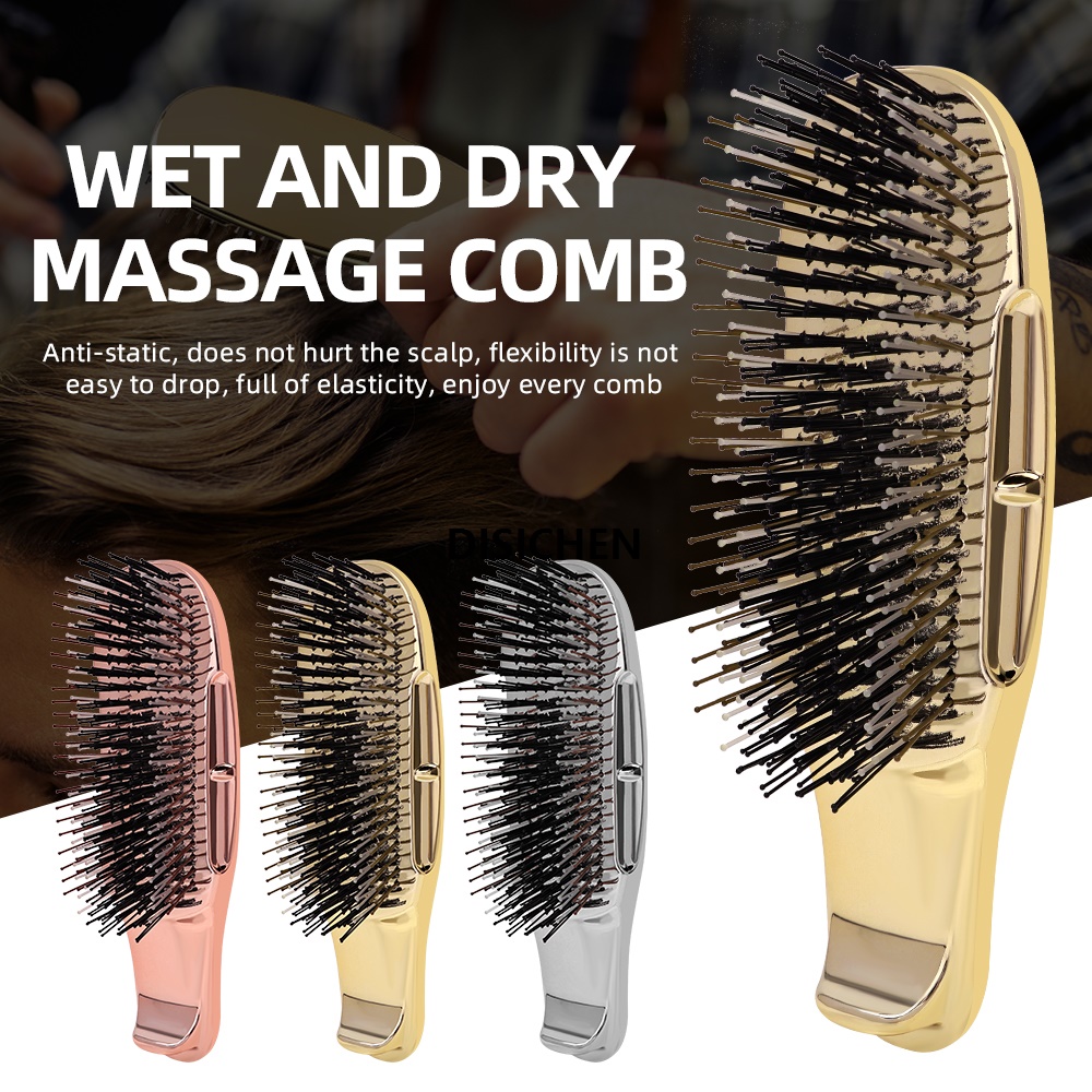 DISICHEN Barbershop Wet And Dry Massage Electroplat Combs Scalp Cleansing Massager Brush Salon Household Fluffy Hair Hairbrushes Supplies Hot Selling
