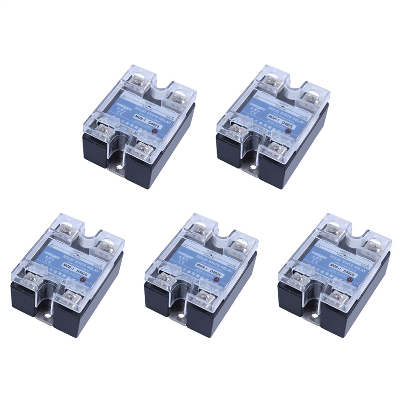 fasdaga 5X -1 D4825 Single-Phase Solid State Relay SSR 25A DC 3-32 V AC 24-480 V